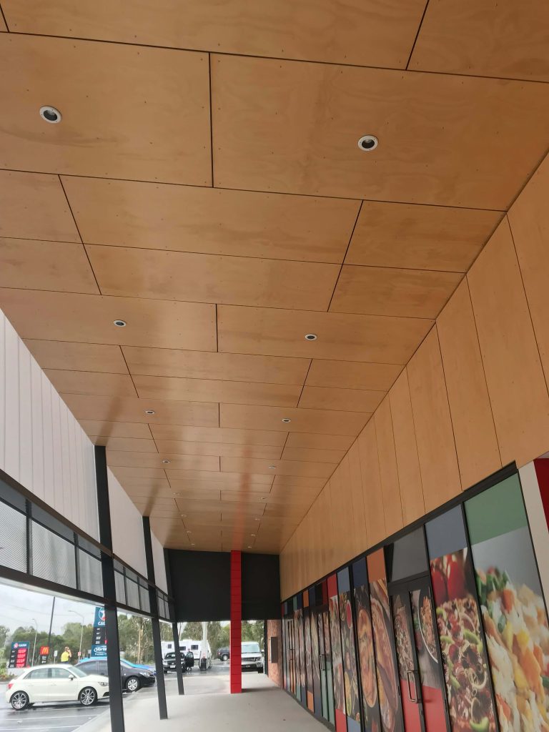 Plywood soffit renovation using Hoop Pine appearance grade plywood