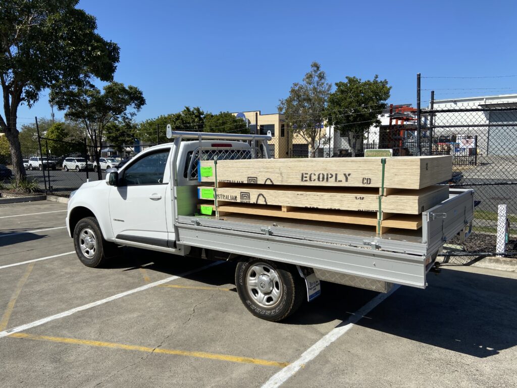 Delivery via one of our utility vehicles